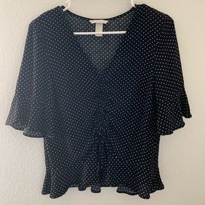 Black and White Polka Dot Blouse
